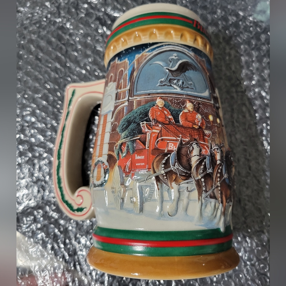 1997 Budweiser Clydesdales Stein HOME FOR THE HOLIDAYS Christmas Mug